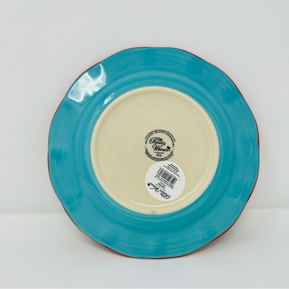 NEW The Pioneer Woman Celia Aqua Teal Scalloped Salad Plate, 8.75” #121091.01 - Picture 2 of 2